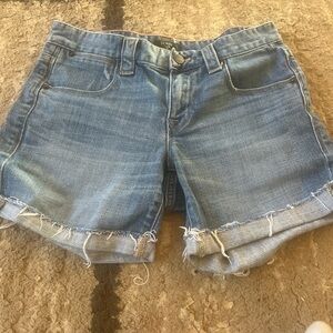 J. Crew Blue Jean Shorts Relaxed Fit Distressed